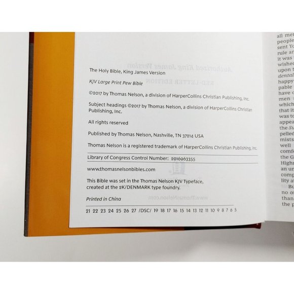 KJV Pew Bible Large Print Hardcover Burgundy, Red Letter Edition Comfort Print - Picture 4 of 4